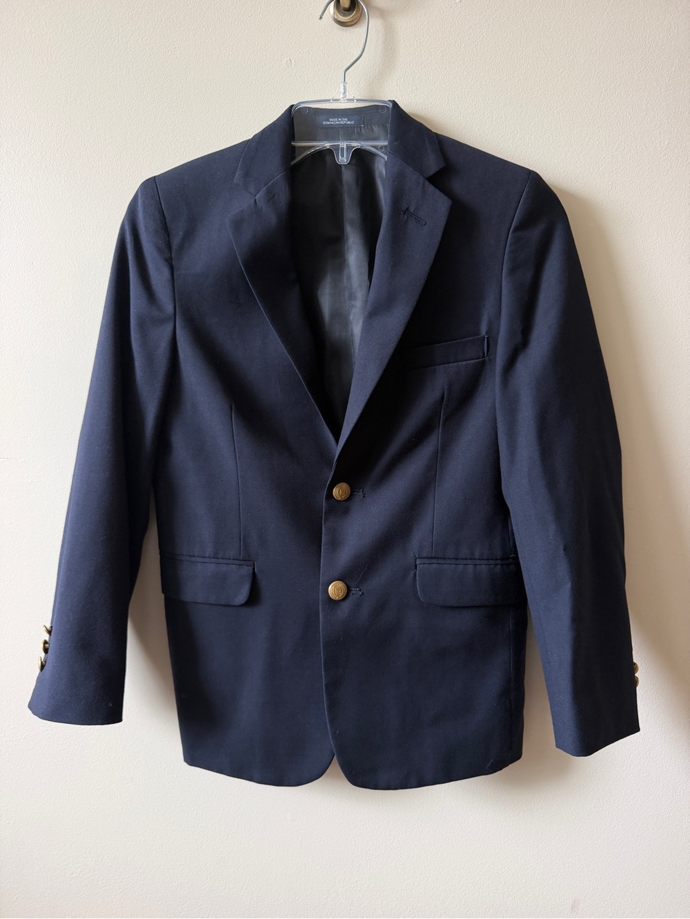 Chaps Boys Navy Blue Blazer Size 12 Regular Single Vent - Picture 1 of 11